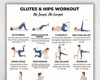 Glute and Hip Exercises, No Jump No Lunge Workout, Low Impact