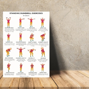 Standing Dumbbell Exercises for Seniors – 16 Illustrated Strength Training Printable
