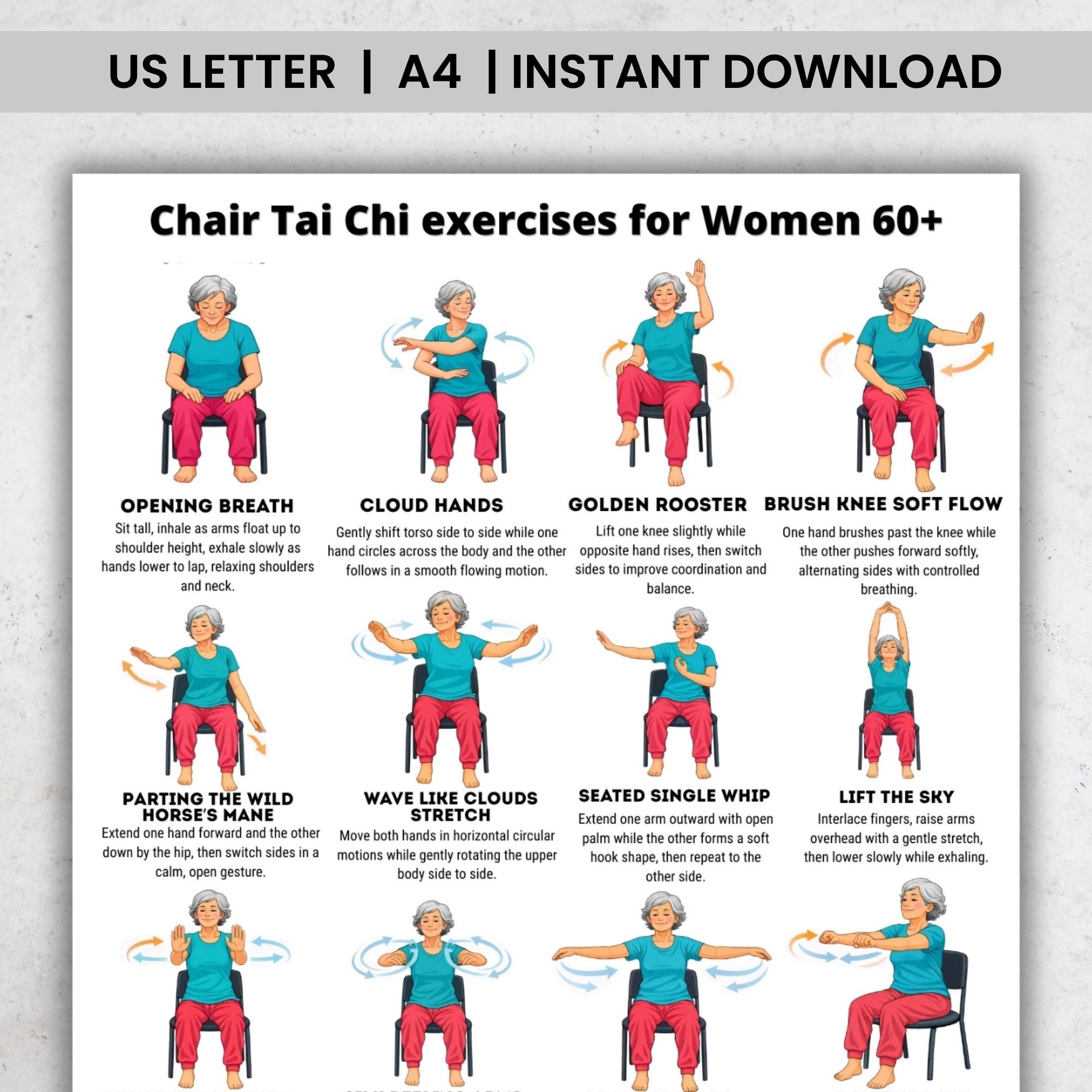 Chair Tai Chi Exercises For Women 60 Printable PDF Seated Balance chair-tai-chi-exercises-for-women-60-printable-pdf-seated-balance