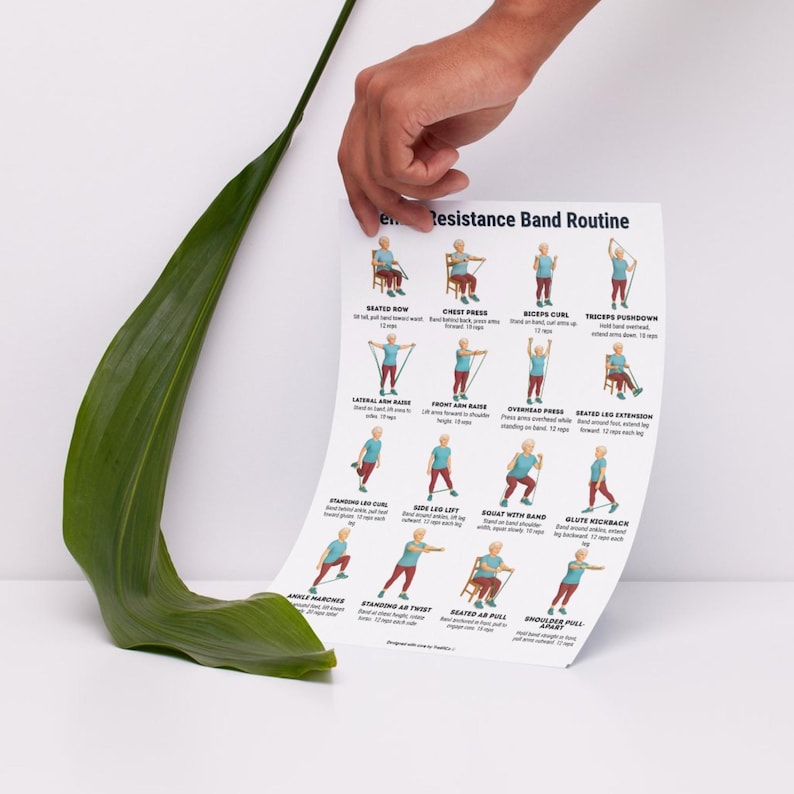 Senior Resistance Band Exercise Chart Printable