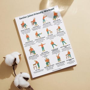 Senior Joint-Friendly Exercises • 16 Low-Impact Printable Workout