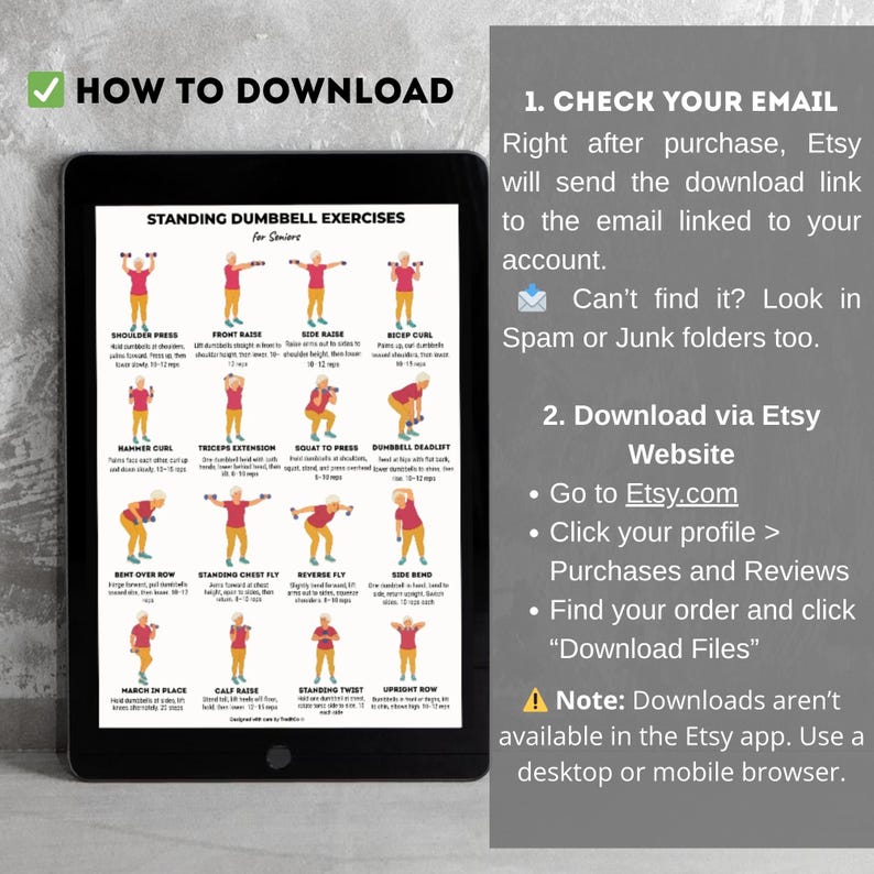 Standing Dumbbell Exercises for Seniors – 16 Illustrated Strength Training Printable