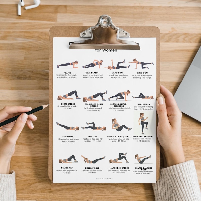 Core Stability Exercises for Women | Core Stability Workout Printable ...