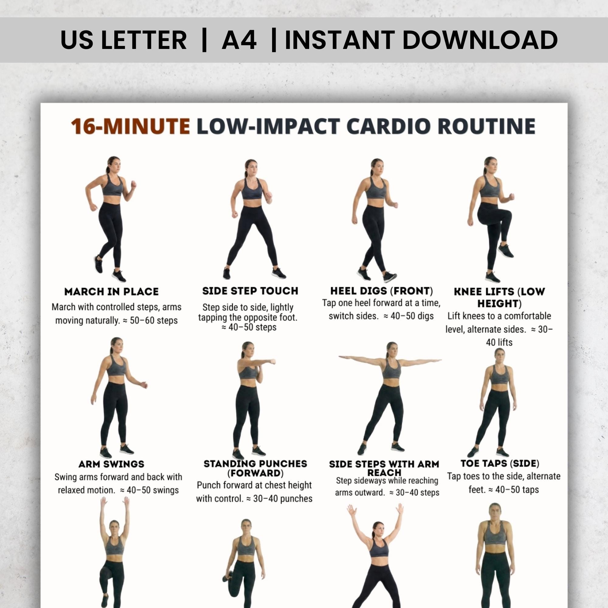 16-minute Low Impact Cardio Workout Bundle | Standing Cardio Exercise ...