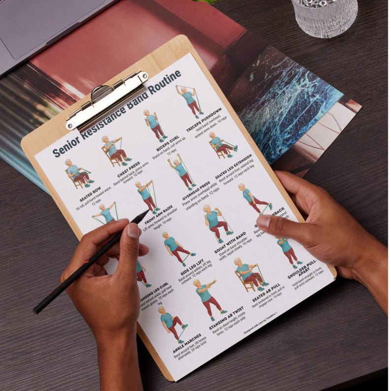 Senior Resistance Band Exercise Chart Printable