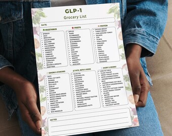 GLP-1 Grocery List Printable, GLP1 Diet Grocery List, GLP-1 Food Shopping  List PDF, Weekly Grocery Planner