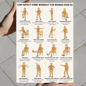 Low-Impact Exercises for Seniors & Women Over 50 – Home Workout Printable Chart