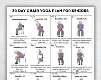 30 Day Chair Yoga for Seniors Challenge, Chair Exercise Guide