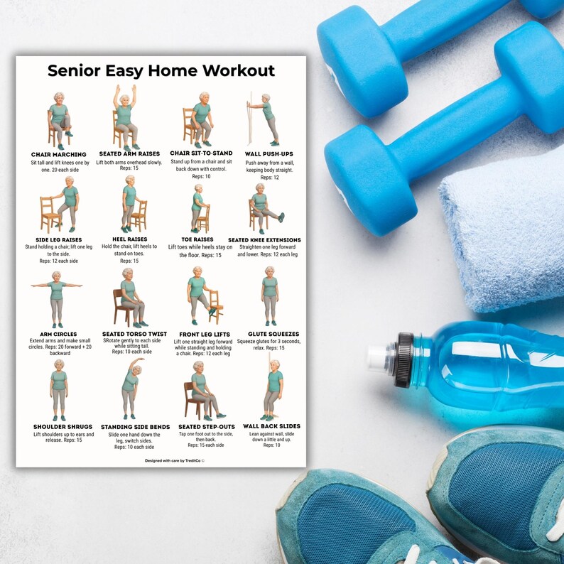 Senior Workout Bundle Printable | 3 Low-Impact Exercise Posters