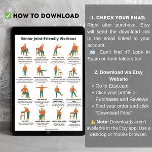 Senior Joint-Friendly Exercises • 16 Low-Impact Printable Workout
