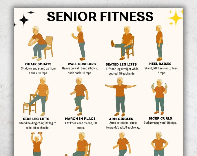 Gentle Mobility Routine Chair Yoga & Gentle Morning Stretches for Seniors Printable – 16 Easy ...