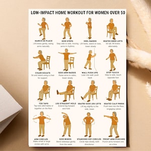 Low-Impact Exercises for Seniors & Women Over 50 – Home Workout Printable Chart