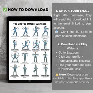 Desk Stretch Exercises Printable PDF Poster, Tai Chi Office Routine ...