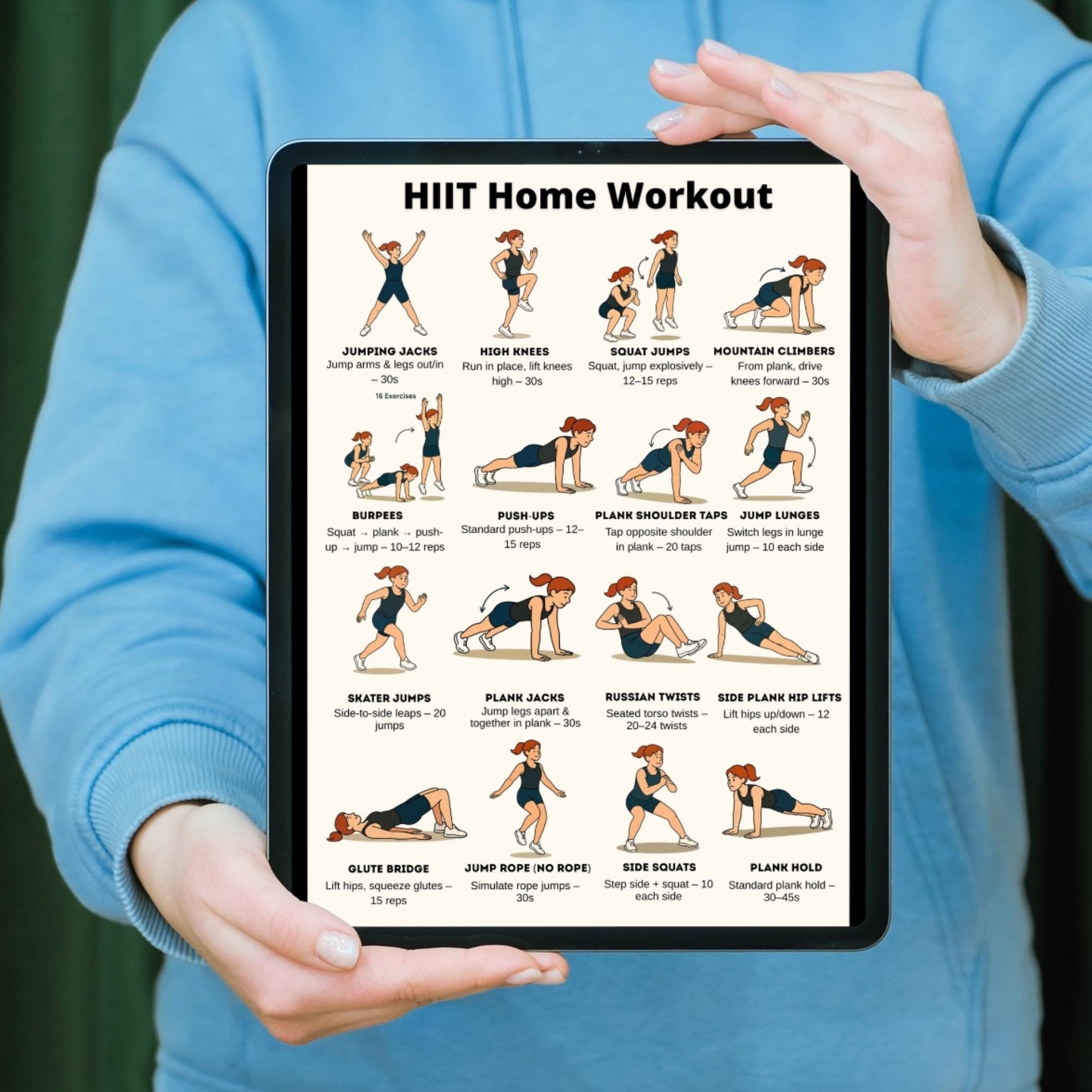 HIIT Home Workout Printable 16 Bodyweight Exercises PDF At Home hiit-home-workout-printable-16-bodyweight-exercises-pdf-at-home