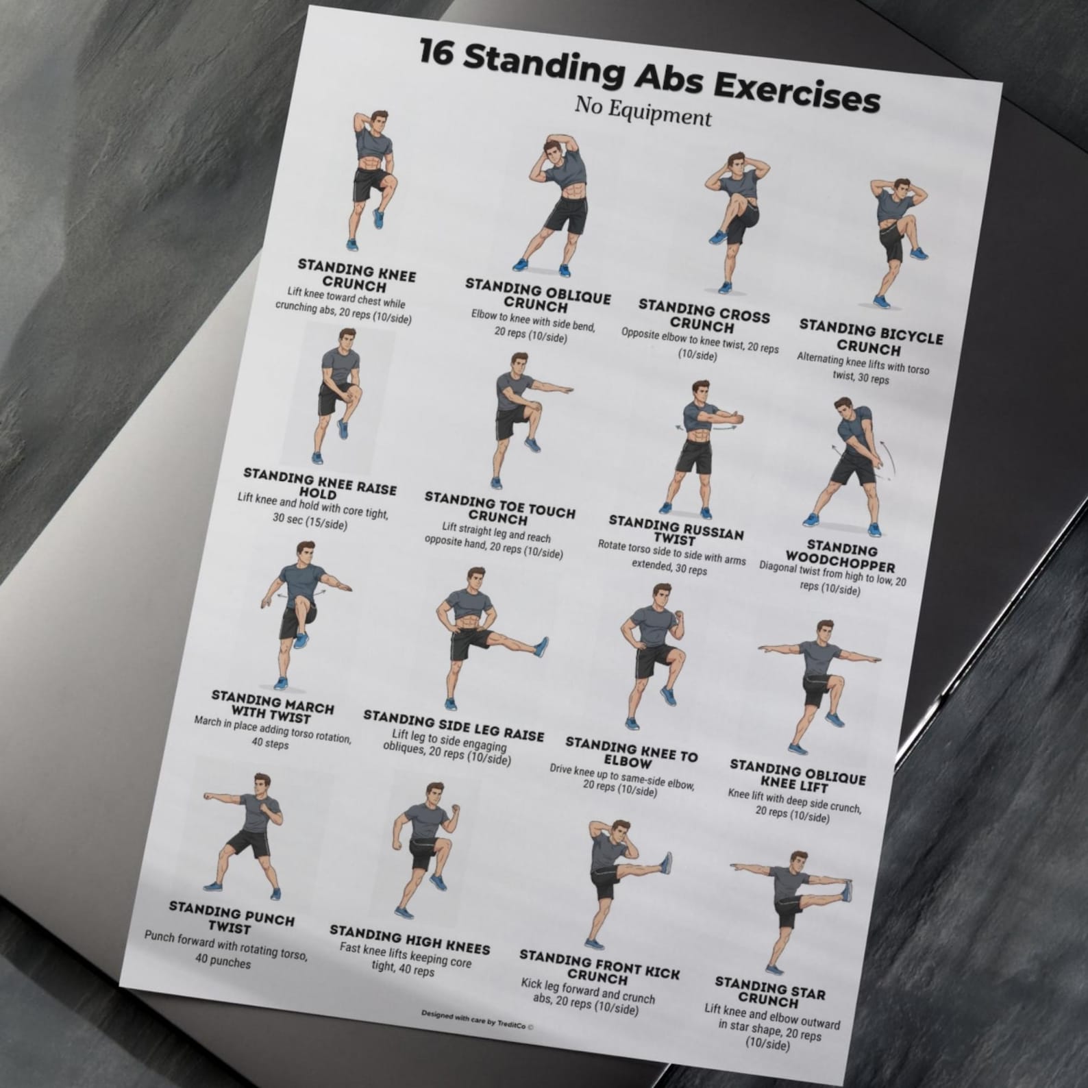 Standing Abs Exercises No Equipment | Standing Core Exercises Abs ...
