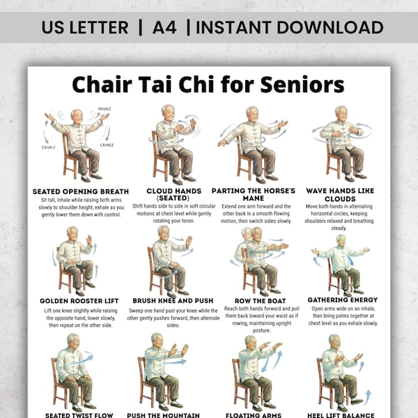 Tai Chi Printables for Seniors - Etsy