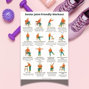 Senior Joint-Friendly Exercises • 16 Low-Impact Printable Workout