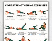 Core & Abs Workout Poster: No Equipment Home Fitness Guide (Digital Download) | Core Strength, Stability  Printable Exercise Chart