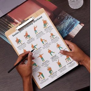 Senior Joint-Friendly Exercises • 16 Low-Impact Printable Workout