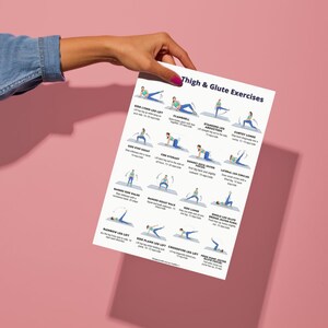 16 Outer Thigh & Glute Exercises Printable | Lower Body Workout Sheet (A4 & US Letter)