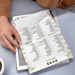 PCOS Grocery List Printable | PCOS Food List | Low GI Foods Chart | PCOS Diet Foods PDF