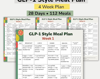 GLP-1 Meal Plan 4 Week Printable Pdf, GLP-1 Style Meal Plan, Glp-1 Weekly Meal Plan, 28 Day Meal Plan A4 US Letter - Etsy Norway GLP-1 Meal Plan 4 Week Printable Pdf, GLP-1 Style Meal Plan, Glp-1 Weekly Meal Plan, 28 Day Meal Plan A4 US Letter - Etsy Norway