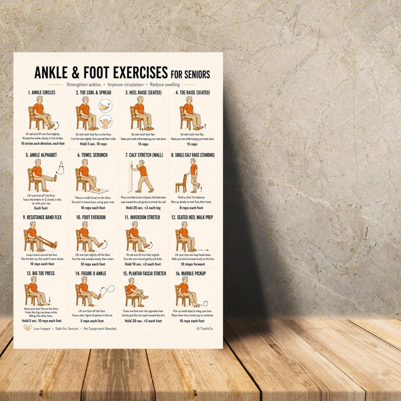 Ankle & Foot Exercises for Seniors Printable PDF — 16 Gentle ...