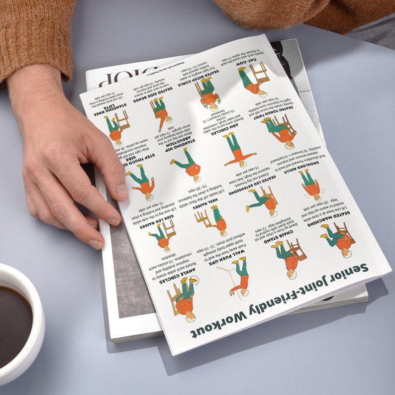 Senior Joint-Friendly Exercises • 16 Low-Impact Printable Workout