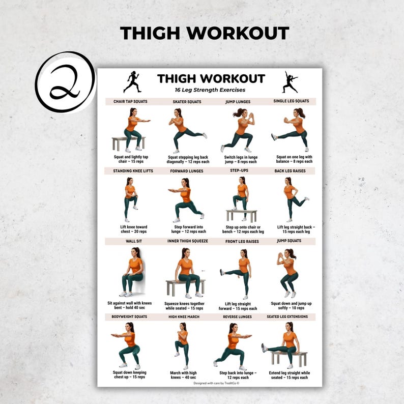 Leg Workout Poster Set Printable, Lower Body Exercise Charts Bundle ...