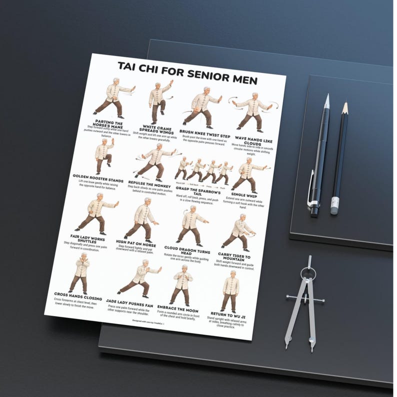 Tai Chi for Senior Men Printable PDF, Balance Exercises for Seniors ...