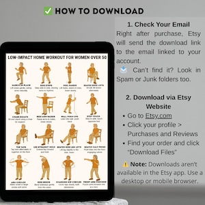 Low-Impact Exercises for Seniors & Women Over 50 – Home Workout Printable Chart