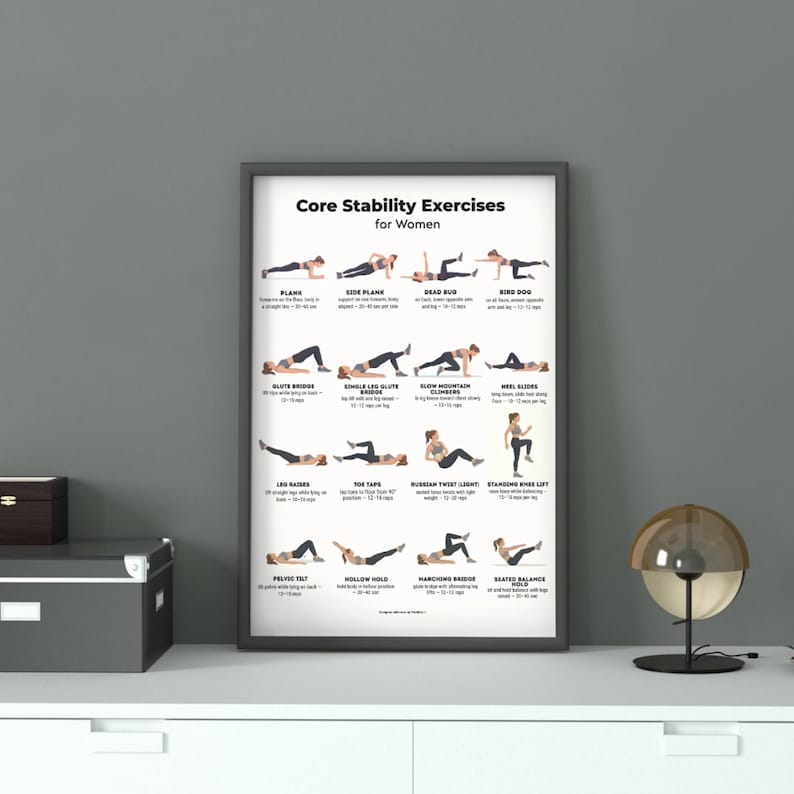 Core Stability Exercises for Women | Core Stability Workout Printable ...