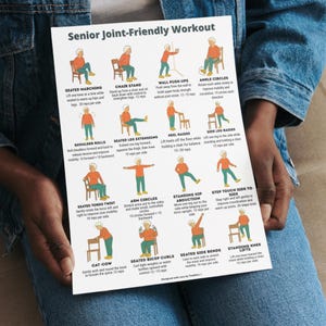 Senior Joint-Friendly Exercises • 16 Low-Impact Printable Workout