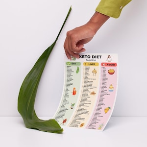 Keto Diet Food List Printable | Can Eat Limit Avoid Chart | Low Carb Grocery List PDF | Keto Foods Printable