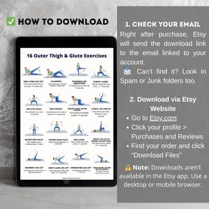 16 Outer Thigh & Glute Exercises Printable | Lower Body Workout Sheet (A4 & US Letter)