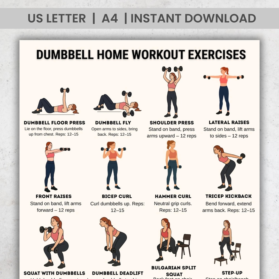 16 Dumbbell Home Workout Exercises for Women Full Body Strength