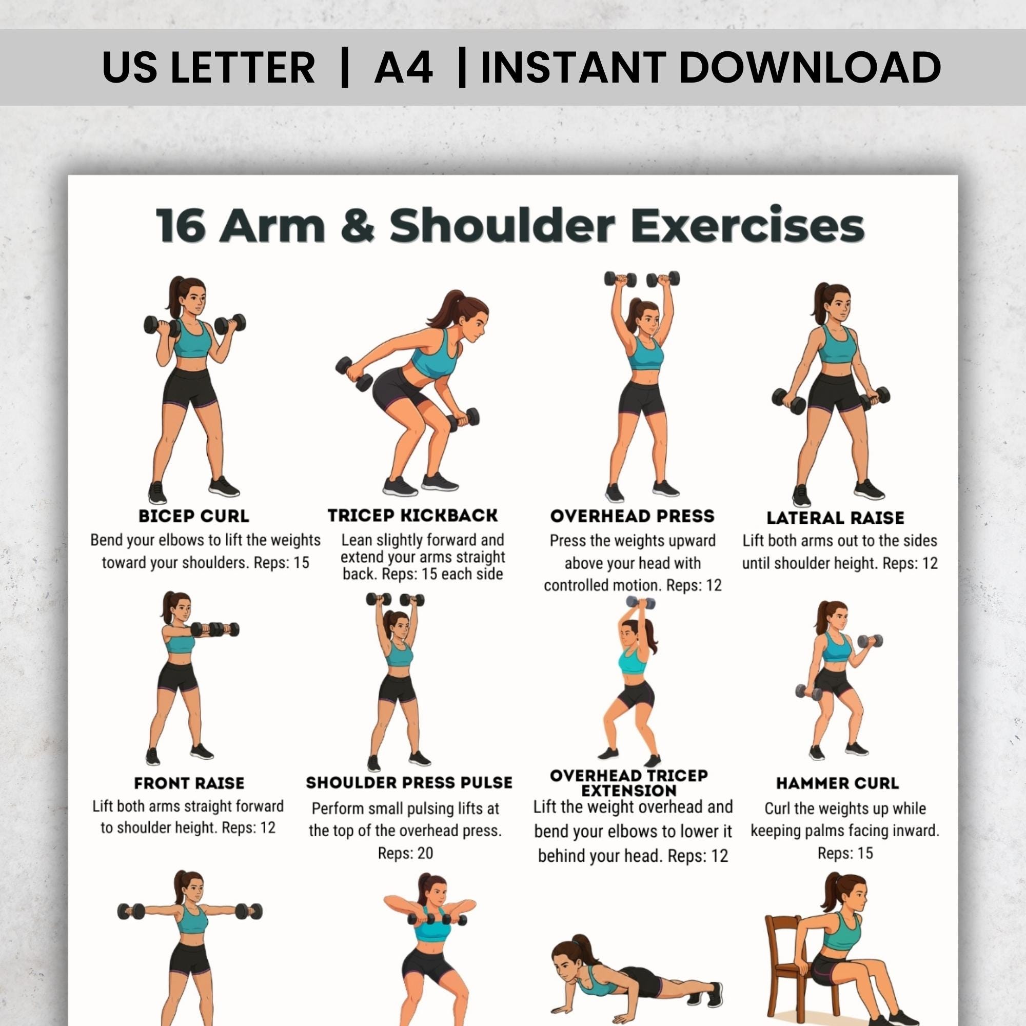 Set Poster Esercizi Per Piattaforma Vibrante | 6 Guide Di Allenamento + 2 Piani 30 Giorni, Per Casa E Palestra