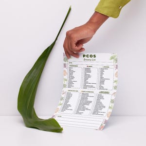 PCOS Grocery List Printable | PCOS Food List | Low GI Foods Chart | PCOS Diet Foods PDF