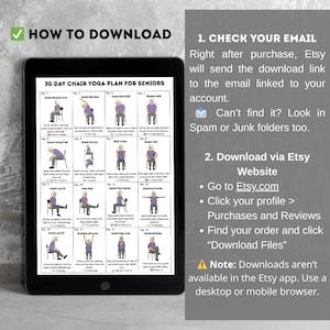 30-day printable chair yoga plan for seniors with simple seated exercises in visual format