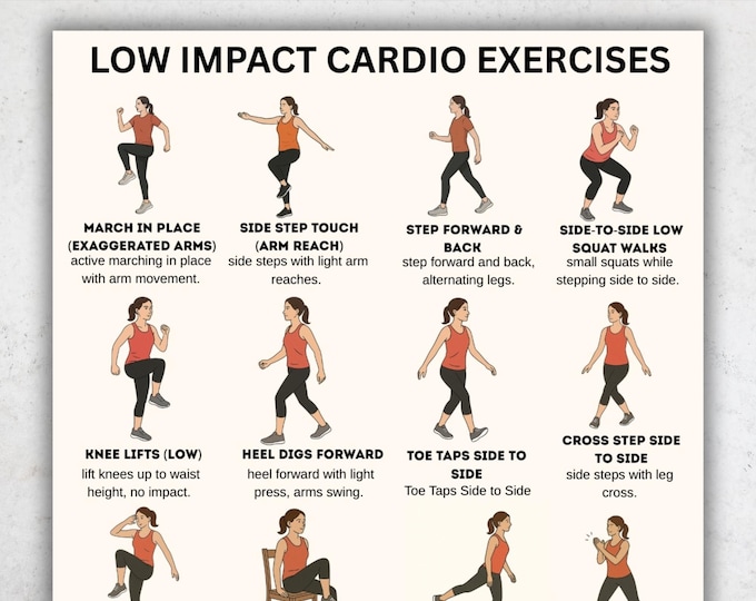 Cardio Routine Print Off Low Impact Cardio: Senior & Beginner Home Workout Chart (PDF Download ...