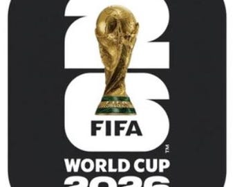 Die Schilde der Fußball-WM 2026, die Wappen der Länder, die Büffel-Schulterlogos, die Maskottchen und die Fußball-Unies-Bilder