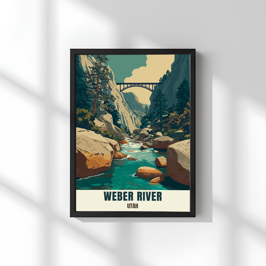 Weber River, Utah Travel Poster, Weber River Utah Wall Art, Weber River ...