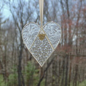 A piece of my heart is in heaven, stained glass heart suncatcher, sympathy gift image 4