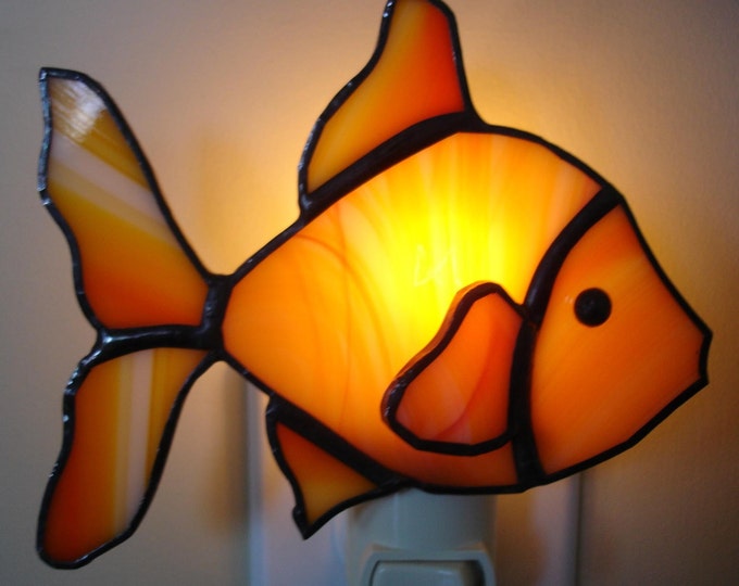 Stained Glass Fish Night Light Etsy