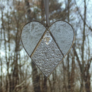 A piece of my heart is in heaven, stained glass heart suncatcher, sympathy gift image 8