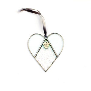 A piece of my heart is in heaven, stained glass heart suncatcher, sympathy gift image 3