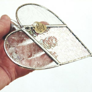 A piece of my heart is in heaven, stained glass heart suncatcher, sympathy gift image 5
