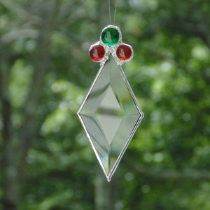 Diamond bevel prism ornament, stained glass suncatcher, Christmas decoration ornament image 8