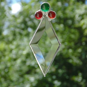 Diamond bevel prism ornament, stained glass suncatcher, Christmas decoration ornament image 9