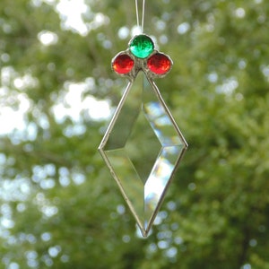 Diamond bevel prism ornament, stained glass suncatcher, Christmas decoration ornament image 2